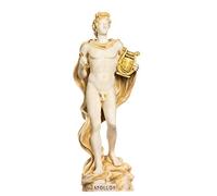 Apollo God Of Music Poetry Art Gold Tone Alabaster Statue Sculpture 13"