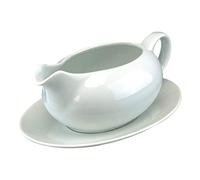 Apollo Saucer & Gravy Boat Styled Jug Ceramic White 550ml Ideal for Serving Gravy Sauces