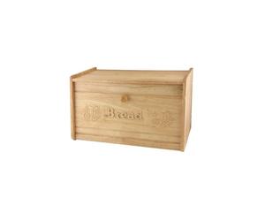 Apollo Hevea Rubber wood Wooden Carved Drop Front Bread Bin Counter Storage Box
