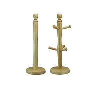 Apollo Housewares Beech Mugtree and Towel Holder, Natural Wood