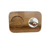 Apollo Housewares Acacia Wooden Tea & Biscuit Board Biscuit Shaped Mug And Snack Serving Board