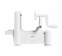 Apollo Housewares Vegetable Spiralizer Triple Blade - White Spiral Slicer for Fruits & Veg | 3-in-1 Noodle & Ribbon Cutter with Suction Feet | Low Carb, Keto, Paleo Diet Friendly - 31x23x17 cm