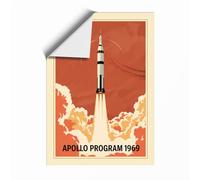 Apollo Moonshot Ascent Retro Unframed Wall Art Print A4 (29.7×21cm), Wall Decor for Living Room, Bedroom, Office & Home, Art Gift