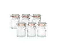 Apollo Set Of 6 Clear Glass Spice Jars With Airtight Clip Lids 88Ml Mini Storage Containers For Herbs And Condiments