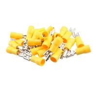 Apollo Slab Tech 5mm Female Yellow Electrical Cable Wire Spade Terminals Crimp Connector 25Pc