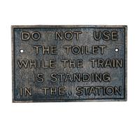 Apollo Slab Tech Bronze Do Not Use Toilet Cast Iron Sign Plaque Wall Fence Gate Train Railway