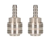 Apollo Slab Tech Euro Air Hose Connector Fitting Female Quick Release With Hose Tail Barb 2Pk