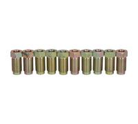 Apollo Slab Tech Long Steel Male Brake Pipe Union Fittings M10 X 1mm For 3/16" Brake Pipe 10Pc