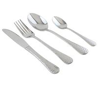 APOLLO Stainless Steel Martele Cutlery Set, Set of 16, Silver, 4024