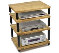 Apollo Storm 6 Solid Oak Hi Fi Stand - Natural Oak-Black Legs