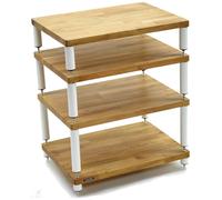 Apollo Storm 6 Solid Oak Hi Fi Stand - Natural Oak-White Legs