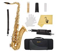 Apollo Student Tenor Saxophone in gold lacquer with leather pads, complete with case and accessories