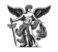 Apollo The Greek god of Music Poetry and Prophecy Engraving Stickers 54.6x55.8cm Can Modify and add Information Black