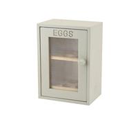 apollo THE HOUSEWARES BRAND 4936 Egg cabinet GREY, Wood, 12 x 18 x 25 cm | Country Storage Rack, Mesh Door with Magnetic Closure, Two Shelves Crate, Shabby Chic Worktop Organiser, 25x18x12cm, Grey