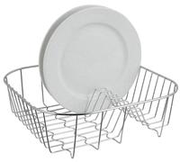 apollo THE HOUSEWARES BRAND Chrome Dish Drainer Rack Small, Durable Chrome Wire, 34x34x10cm, Silver