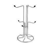 apollo THE HOUSEWARES BRAND Chrome Mug Tree, Holds 6 Tea or Coffee Cups