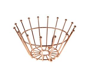 apollo THE HOUSEWARES BRAND Copper Fruit Bowl Crown, Storage, Great Gift Idea, Study, Sl nd Modern Design, Size: 36x19cm, Copper