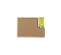 APOLLO The HOUSEWARES Brand Cork Memo Board Small, Bulletin Notice, Lightweight Pine Frame, Size: 40x30x1.8cm, Natural