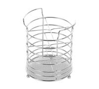 apollo THE HOUSEWARES BRAND Cutlery Holder Organiser, Kitchen Storage | for Cooking Utensils, Drainer for Knives and Forks, Flatware Caddy for Countertop, Stainless Steel, Metal, Chrome