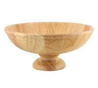 apollo THE HOUSEWARES BRAND Fruit Bowl Footed, High-Quality Hevea Wood, Countertop Centrepiece, Great Gift Idea, Size 30x13cm, Natural
