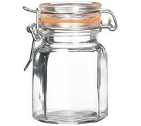 APOLLO THE HOUSEWARES BRAND Clear Glass Spice Jars, Set of 6, Airtight Silicone Seal and Metal Clip Lid, Kitchen Storage Mini Containers for Herbs, Spices, Condiments, 88ml, 8.5x5cm