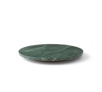 apollo THE HOUSEWARES BRAND Green Marble Round Lazy Susan, Acacia Wooden Base, Large Rotating Turntable, Food Platter, Cool Surface for Dining & Serving, 40x40x3.5cm