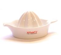 apollo THE HOUSEWARES BRAND Lemon Juicer, Manual Rotation Citrus Press, Squeezer, Ceramic, Porcelain, Size: 12x9x5cm, White
