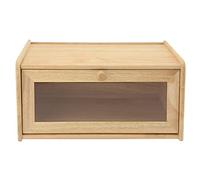 APOLLO THE HOUSEWARES BRAND Light Wood Single Decker Bread Bin - Easy to open lid and handle - Clear Perspex Opening Lid