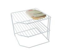 apollo The HOUSEWARES Brand Plate Stand Corner, Organizer for Kitchen, Size: 23x23cm, White
