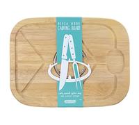 apollo THE HOUSEWARES BRAND Carving Board Hevea Wood/Rubberwood, Cutting, Chopping board with groove 40x30cm