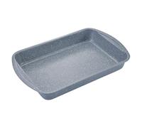 apollo THE HOUSEWARES BRAND Roasting Oven Tray, Roast Meat or Vegetables, Tin For Sunday Dinner, Carbon Steel with Non-stick Granite Stone Effect Coating, Home Cooking, Easy Clean, 38.5x24.5x5cm, Grey