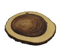 apollo The HOUSEWARES Brand Rustica Board, Round, Acacia Wood, Perfect for Weddings, Christmas, Cakes, Centrepiece, Diameter 32-37cm, Natural