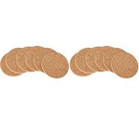 apollo THE HOUSEWARES BRAND - Set of 6 x Heat Resistant Cork Round Coasters - Protects From Drips Dents Hot Mugs - Non Slip - Easy Clean - Size 10cm (Pack of 2)