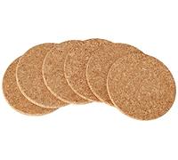APOLLO THE HOUSEWARES BRAND - Set of 6 x Heat Resistant Cork Round Coasters - Protects From Drips Dents Hot Mugs - Non Slip - Easy Clean - Size 10cm