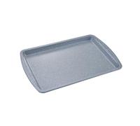 apollo THE HOUSEWARES BRAND Small Baking Rectangle Oven Tray, Carbon Steel with Non-Stick Granite Stone Effect Coating, Kitchen Pan Sheet for Roasting, Easy Clean, 38x25.5x2.5cm, Grey