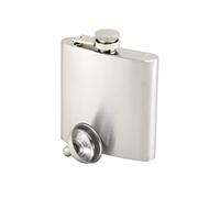APOLLO The HOUSEWARES Brand SS Hip Flask 6oz with Funnel, Stainless Steel Insulated Drinks Bottle, Leakproof, Great Gift Idea for Stag Do, Hen Do, Wedding, Anniversary, Party, Silver