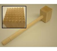 apollo THE HOUSEWARES BRAND Wooden Meat Mallet 49 Teeth, Meat Tenderizer for Kitchen, Cooking, Natural Beechwood, Size: 31x5cm, Natural