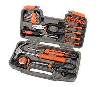 Apollo Tools DT9706-OR Original 39 Piece General Household Tool Set in Toolbox Storage Case with Essential Hand Tools for Everyday Home Repairs,Orange