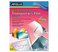 Apollo Transparency Film for Inkjet Printers, for Hewlett-Packard, 50 Sheets/Pack (VCG7031S)