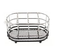 Apollo Utensil Holder Chrome Cutlery Storage Black Plastic Drain Oval Compartments Rack