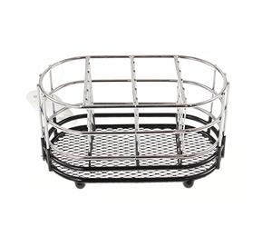 Apollo Utensil Holder Chrome Cutlery Storage Black Plastic Drain Oval Compartments Rack