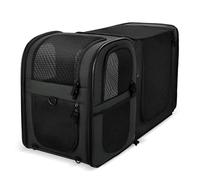 Apollo Walker Pet Carrier Backpack for Large/Small Cats and Dogs, Puppies, Safety Features and Cushion Back Support for Travel, Hiking, Outdoor Use (Black-Expandable)