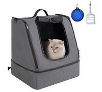 apollo walker Portable Cat Litter Box with Waterproof Zipper Bag, No Collapse with Hard Base Insert on the Bottom, No Leak, No Smell, Easy to Carry, Easy to Use