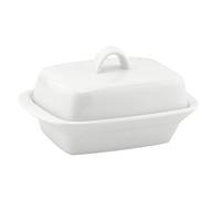 Apollo White Ceramic Butter Storage Dish with Cover Lid