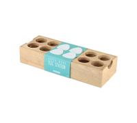 Apollo Wooden Egg Holder Station For 12 Eggs Unique Rectangular Design Brown Kitchen Storage Rack Organiser Display Tray