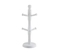 Apollo Wooden Mug Tree White Beech Wood Cup Holder Stand With 6 Hooks Countertop Mug Rack Freestanding Kitchen Organizer