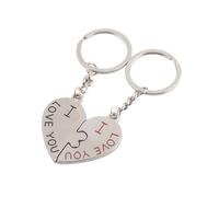 Apollo23 - Stainless Steel Split Heart Couples Lovers Keyring Keychain - Gift for Couples