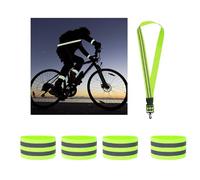 ApollOptimum 1 Piece of the Reflective Running Vest with 4 Wristbands, for Men and Women, Adjustable Waist Circumference, for Jogging, Hi Vis Cycling