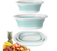 ApollOptimum Collapsible Washing Up Bowl, 2pcs Folding Hand Wash Basin Retractable, 5L, 3.5L Foldable Washing Up Bowl, Multipurpose Outdoor Travel Basin Camping Sink, Space Saving