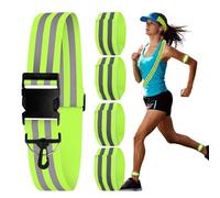 ApollOptimum Hi Vis Reflective Running Gear, 1 Reflective Vest with 4 Arm Bands, High Visibility Reflective Armbands with Adjustable Buckle, Reflective Bands for Family Running & High Vis Cycling